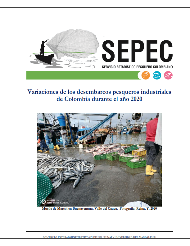Variaciones de los desembarcos pesqueros industriales de Colombia durante el año 2020