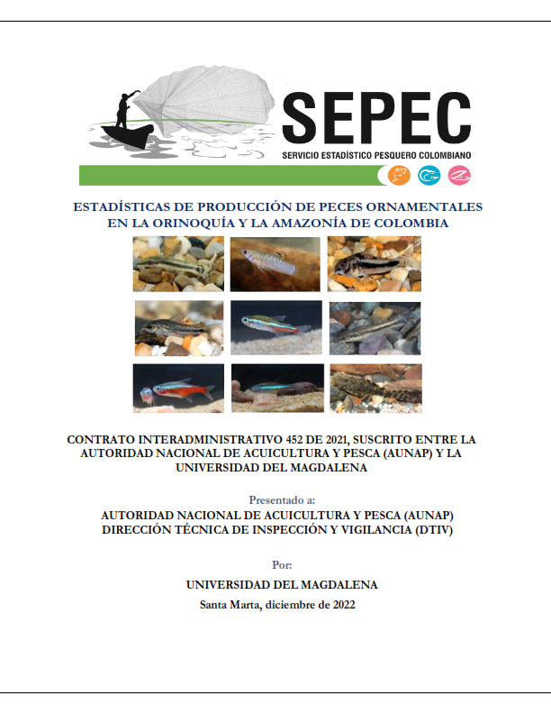 Estadísticas de producción de peces ornamentales en Amazonía y Orinoquía de Colombia